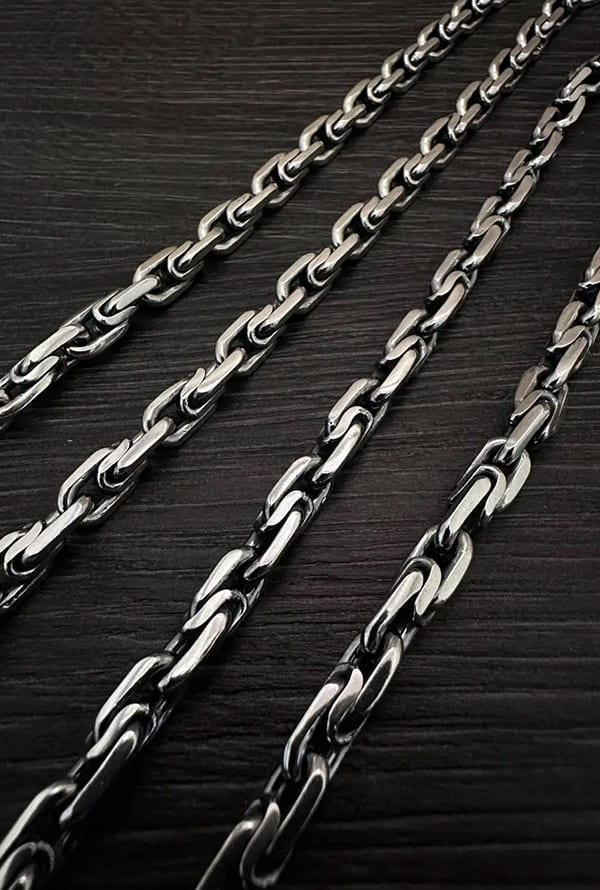 Срібний ланцюжок якірний гранований з почернінням 925 проби