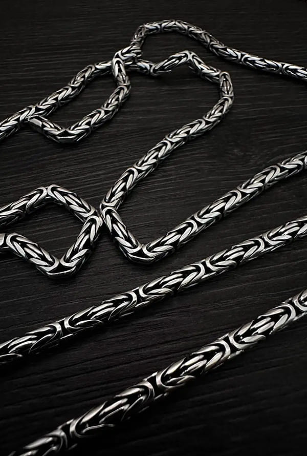 Срібний ланцюжок лисячий хвіст (Fox) з чорнинням 925 проби 55