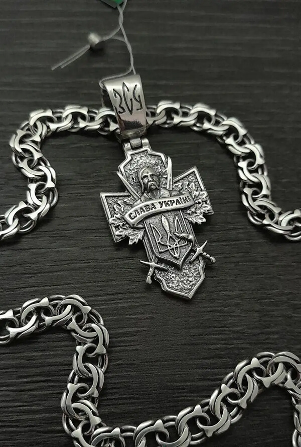 Срібний ланцюжок бісмарк і підвіска мело тора 925 проби, срібний оберіг